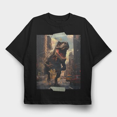 T Rex Graphic, Tricou Oversize Barbati (Unisex)