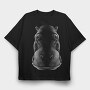 Monochrome Hippo Head, Tricou Oversize Barbati (Unisex)