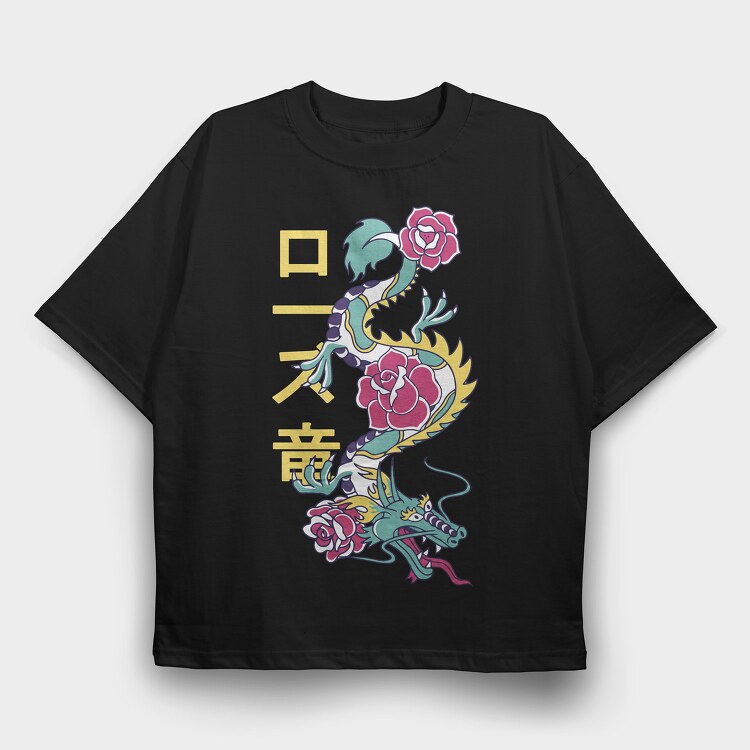 Tattoo Dragon, Tricou Oversize Barbati (Unisex)