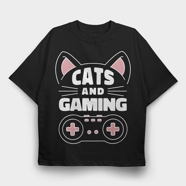 Cats and Gaming, Tricou Oversize Barbati (Unisex)