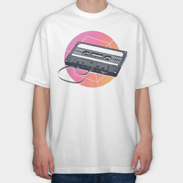 Retro Casstte, Tricou Oversize Barbati (Unisex)