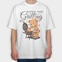 Teddy Bear Grilling, Tricou Oversize Barbati (Unisex)