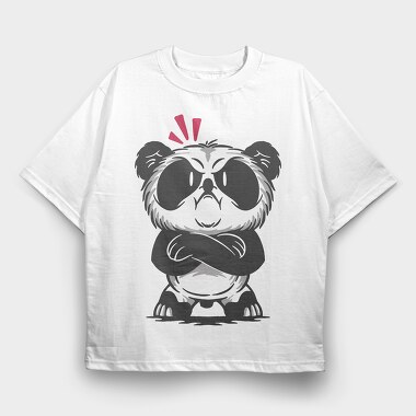 Angry Panda, Tricou Oversize Barbati (Unisex)