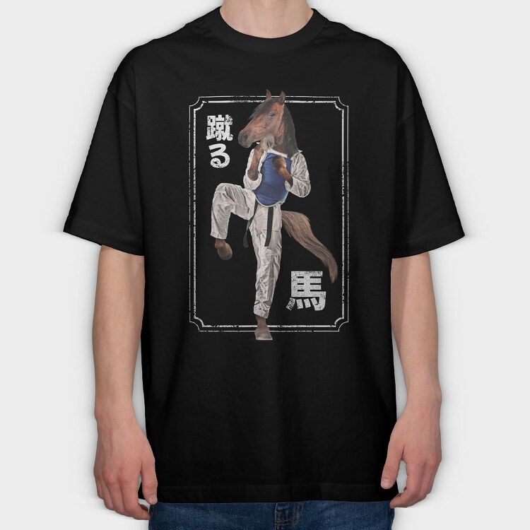Horse Karate, Tricou Oversize Barbati (Unisex)