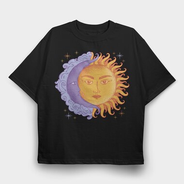 Moon and Sun Color, Tricou Oversize Barbati (Unisex)