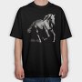 Horse Monochrome, Tricou Oversize Barbati (Unisex)