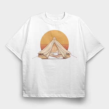 Retro Glamping, Tricou Oversize Barbati (Unisex)