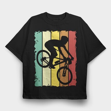 Retro Mountain Biker, Tricou Oversize Barbati (Unisex)