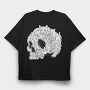 Cats Skull, Tricou Oversize Barbati (Unisex)