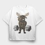Moose Lifting, Tricou Oversize Barbati (Unisex)