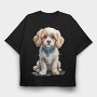 Cavachon Dog Watercolor, Tricou Oversize Barbati (Unisex)