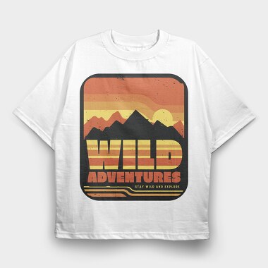 Retro Sunset Wild Adventures, Tricou Oversize Barbati (Unisex)