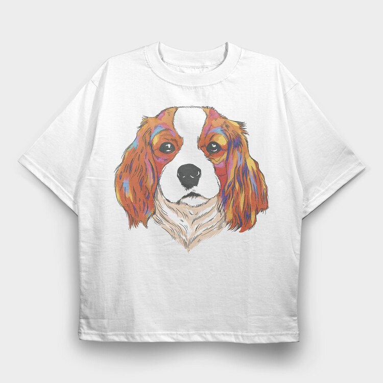 Cavalier King Charles Spaniel, Tricou Oversize Barbati (Unisex)