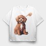 Cavapoo Finger, Tricou Oversize Barbati (Unisex)