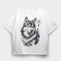 Husky Poster, Tricou Oversize Barbati (Unisex)