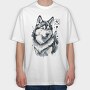 Husky Poster, Tricou Oversize Barbati (Unisex)