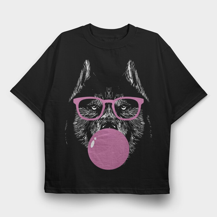 Husky Sungalsses Bubblegum Monochrome, Tricou Oversize Barbati (Unisex)