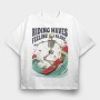 Riding Waves Feeling Alive, Tricou Oversize Barbati (Unisex)