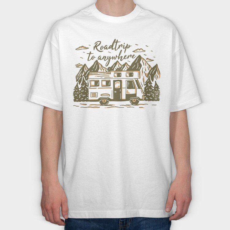 Roadtrip to Anywhere, Tricou Oversize Barbati (Unisex)