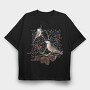 Chickadee Bird, Tricou Oversize Barbati (Unisex)