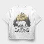 The Woods Are Calling Bear Sun, Tricou Oversize Barbati (Unisex)