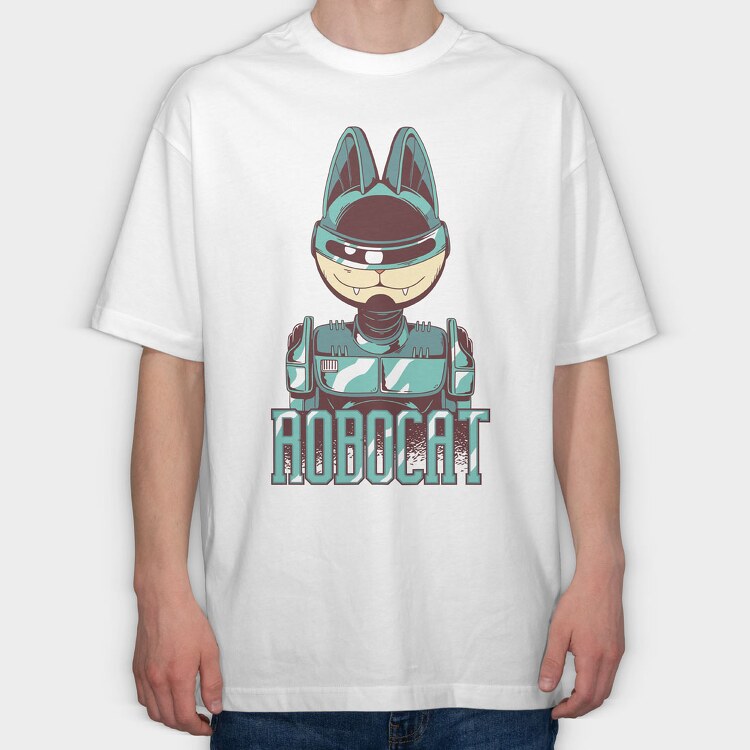 Robocat, Tricou Oversize Barbati (Unisex)