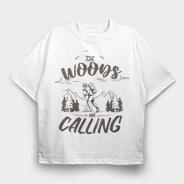 The Woods Are Calling Monochrome, Tricou Oversize Barbati (Unisex)