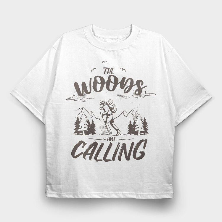The Woods Are Calling Monochrome, Tricou Oversize Barbati (Unisex)