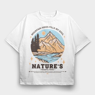 Mountain Hikes Fills My Soul, Tricou Oversize Barbati (Unisex)