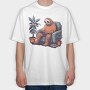 Chill Sloth Playing Video Games, Tricou Oversize Barbati (Unisex)