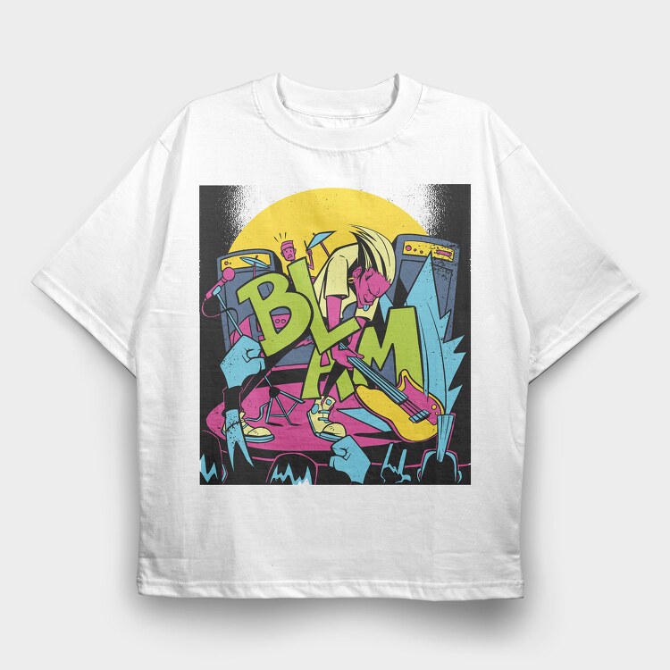 Rockstar Smash Guitar, Tricou Oversize Barbati (Unisex)