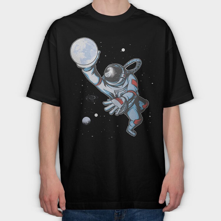 Astronaut Moon Basket, Tricou Oversize Barbati (Unisex)