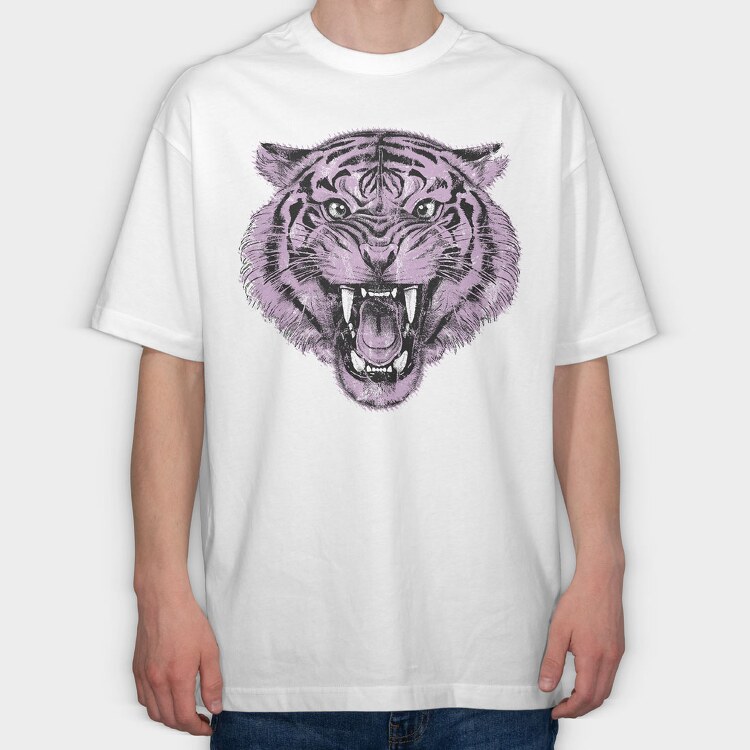 Tiger Roaring, Tricou Oversize Barbati (Unisex)