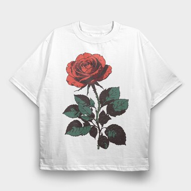 Rose Draw, Tricou Oversize Barbati (Unisex)