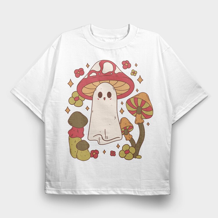 Mushroom Ghost, Tricou Oversize Barbati (Unisex)
