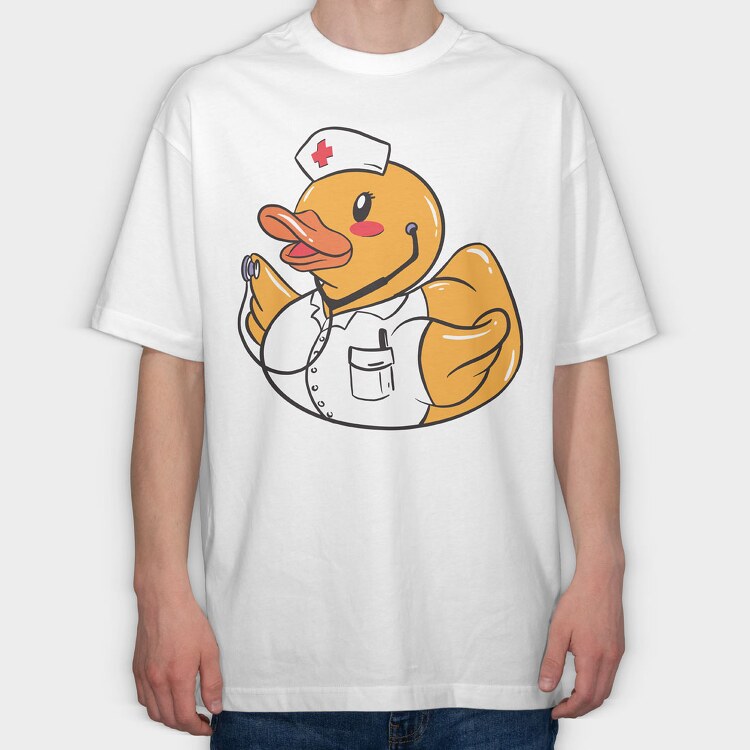 Rubber Duck Nurse, Tricou Oversize Barbati (Unisex)