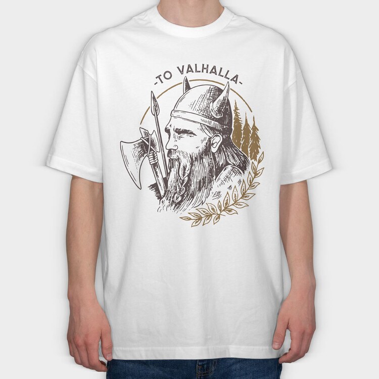 To Valhalla Viking, Tricou Oversize Barbati (Unisex)