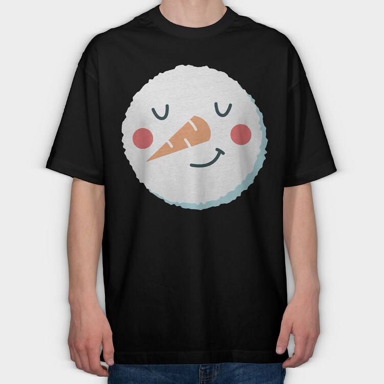 Christmas Snowman Faces 10, Tricou Oversize Barbati (Unisex)