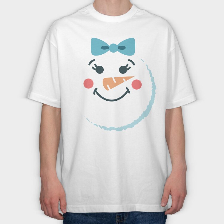 Christmas Snowman Faces 2, Tricou Oversize Barbati (Unisex)