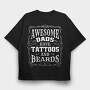 Awesome Dads Tattoos, Tricou Oversize Barbati (Unisex)