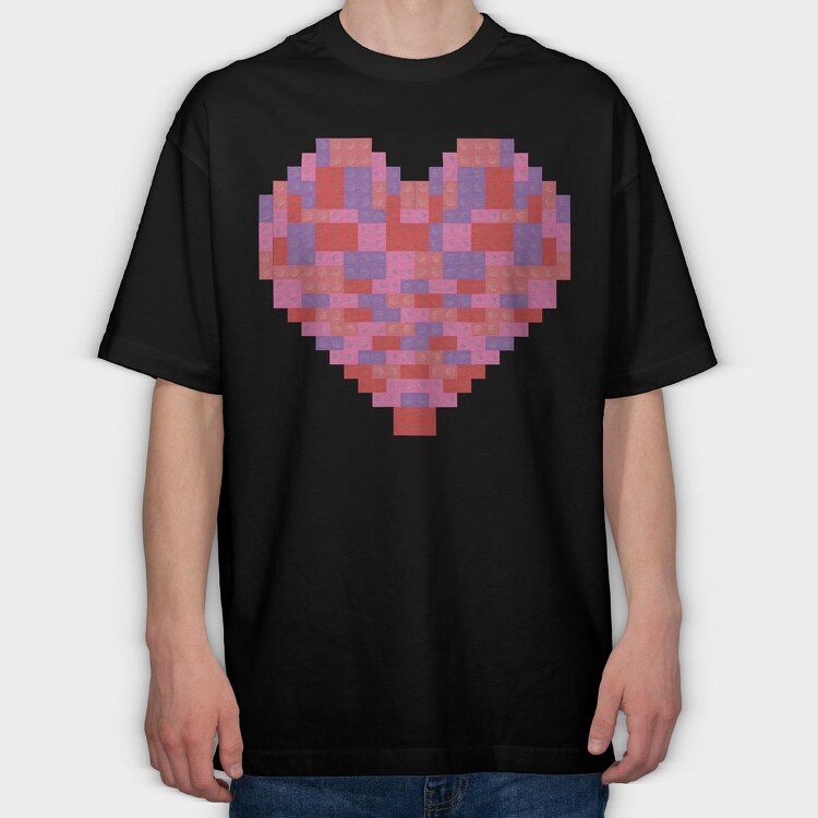 Toy Brick Heart, Tricou Oversize Barbati (Unisex)