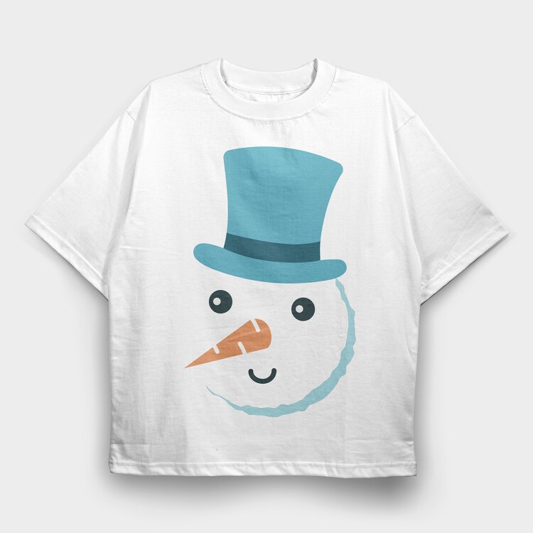 Christmas Snowman Faces 5, Tricou Oversize Barbati (Unisex)