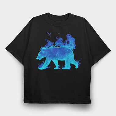 Fire Bear, Tricou Oversize Barbati (Unisex)