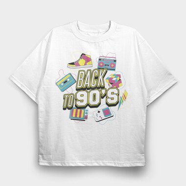 Back to 90 S, Tricou Oversize Barbati (Unisex)