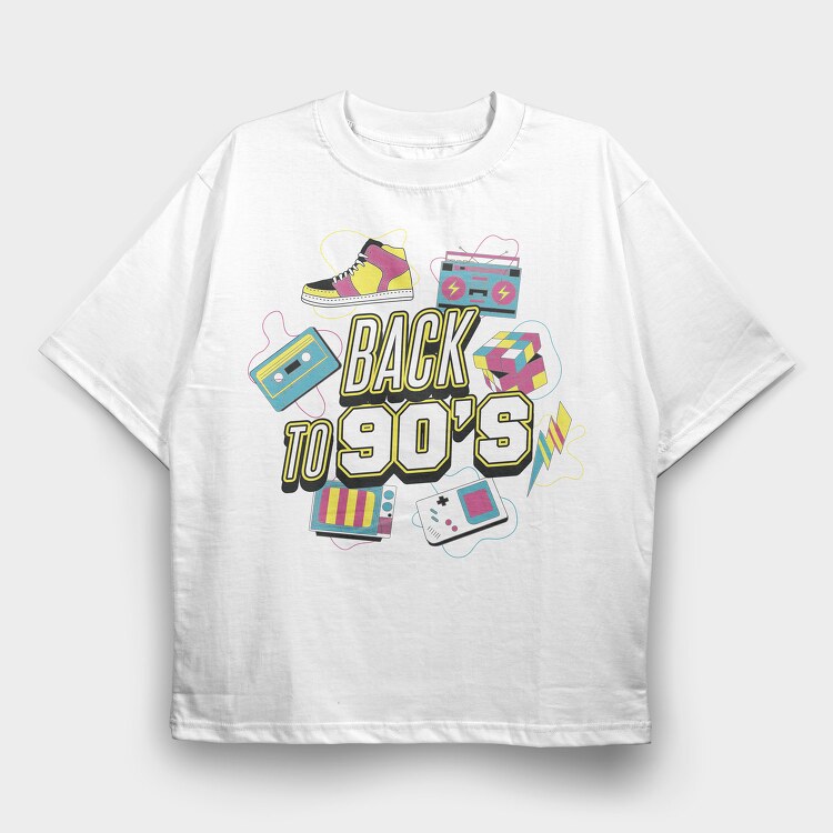 Back to 90 S, Tricou Oversize Barbati (Unisex)