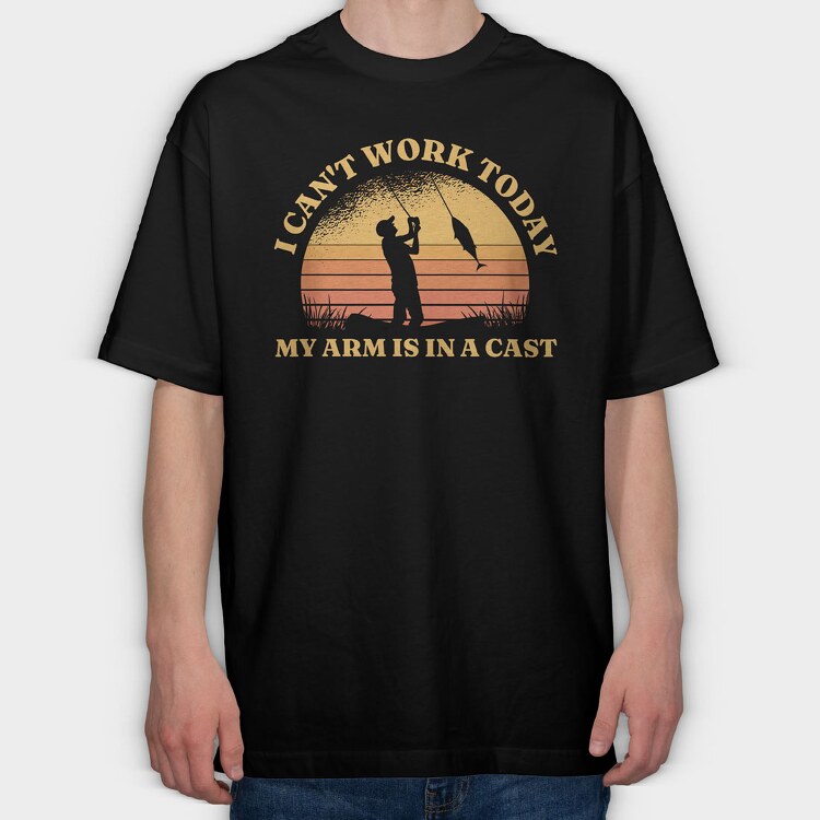 My Arm Is in a Cast Fishing, Tricou Oversize Barbati (Unisex)