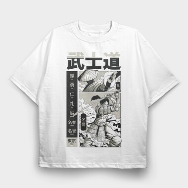 Samurai Bushido 2, Tricou Oversize Barbati (Unisex)