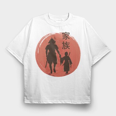Samurai Father and Son, Tricou Oversize Barbati (Unisex)
