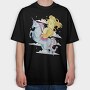 Banana Riding Unicorn, Tricou Oversize Barbati (Unisex)