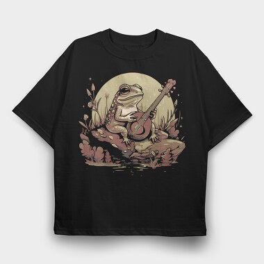 Banjo Frog Cottagecore, Tricou Oversize Barbati (Unisex)